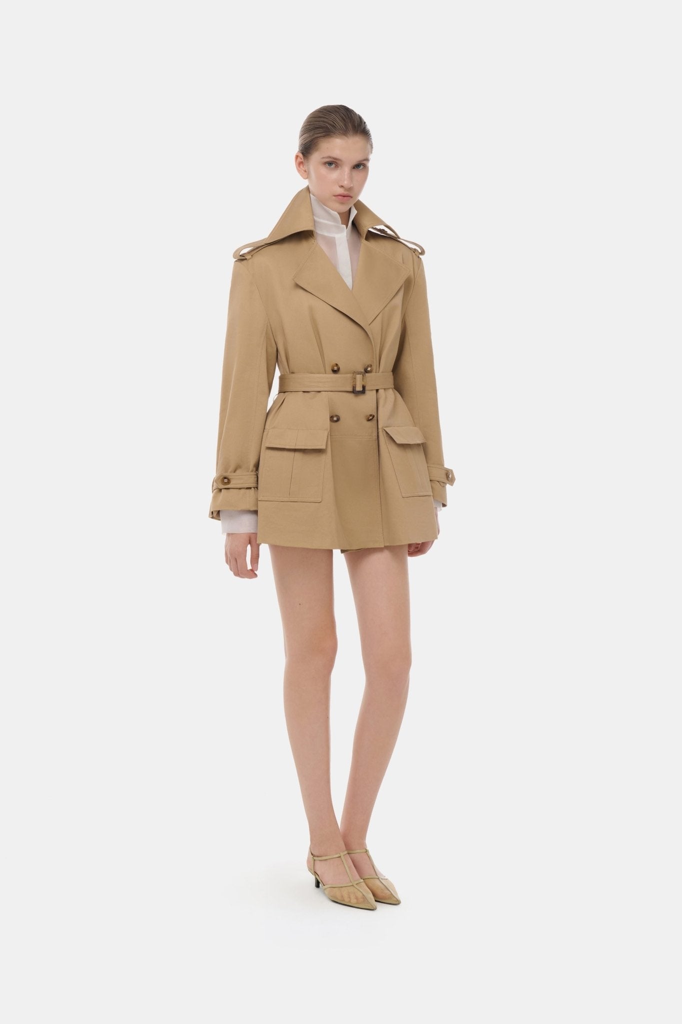Camel Trench Dress