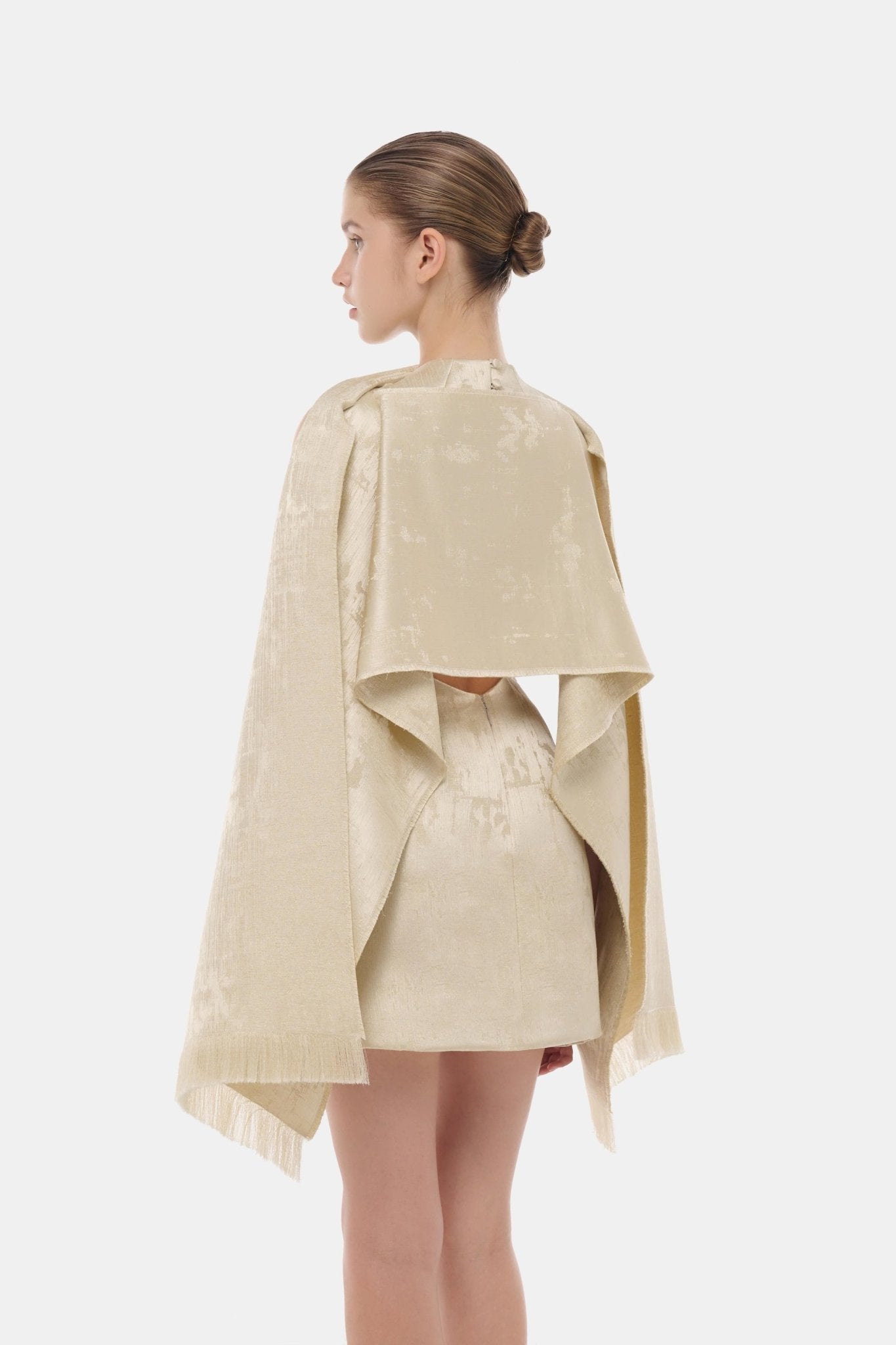 Gold Tailored Scarf Mini Dress