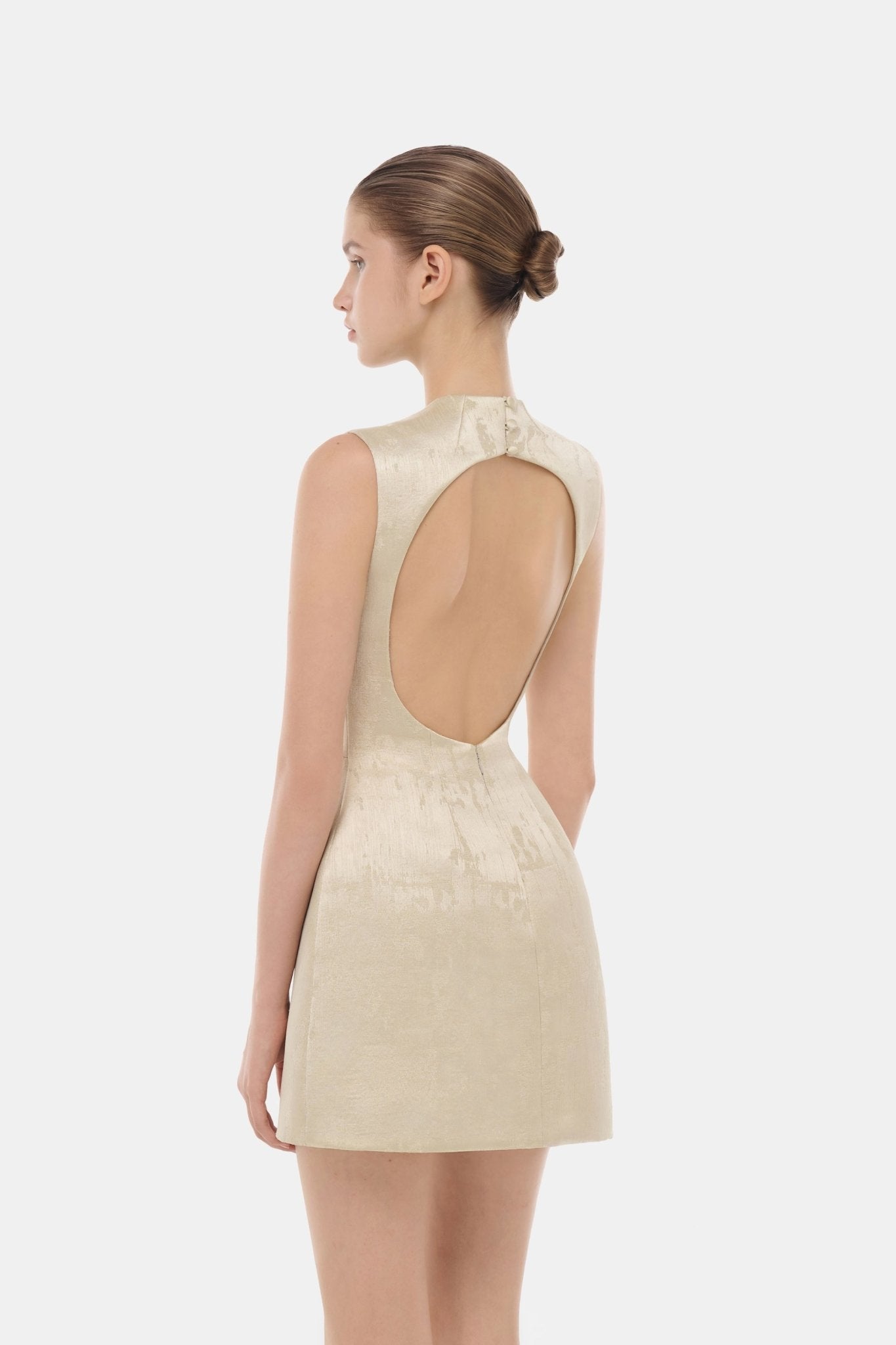 Gold Tailored Scarf Mini Dress