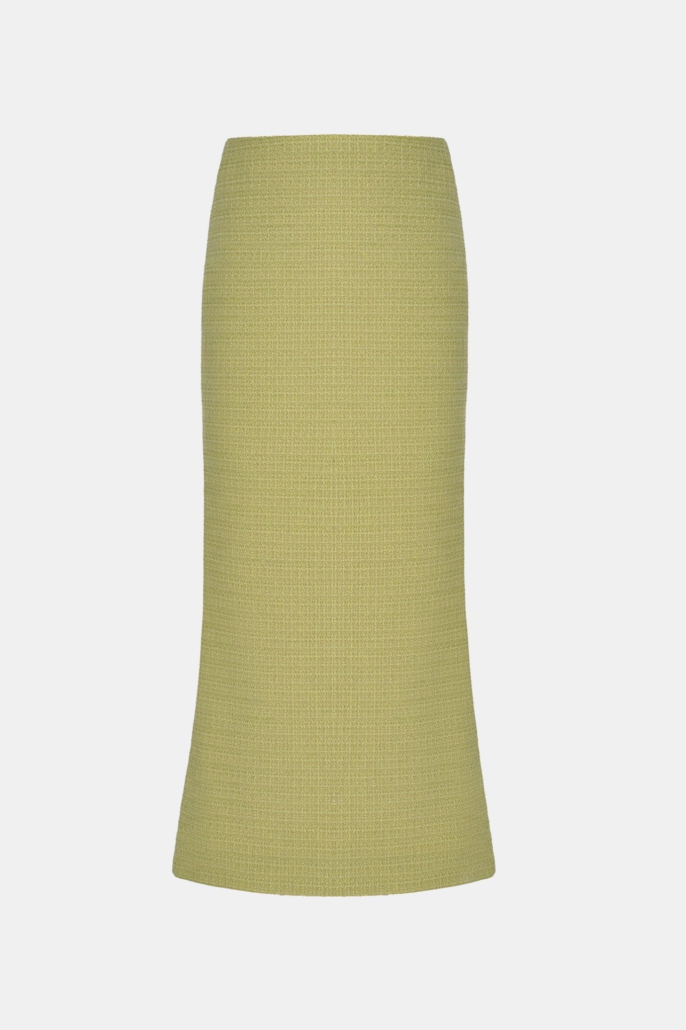 Lime Tweed Midi Skirt