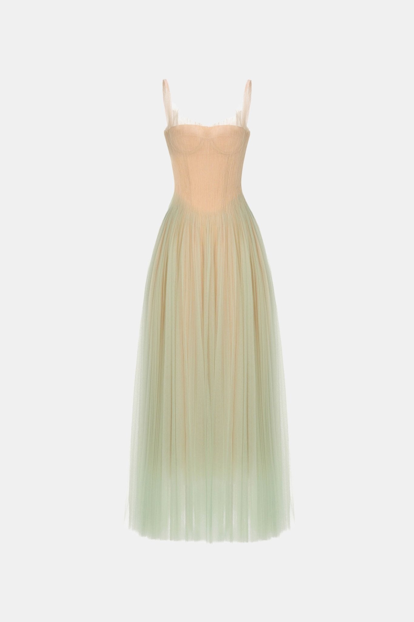 Mint Corset Tulle Maxi Dress