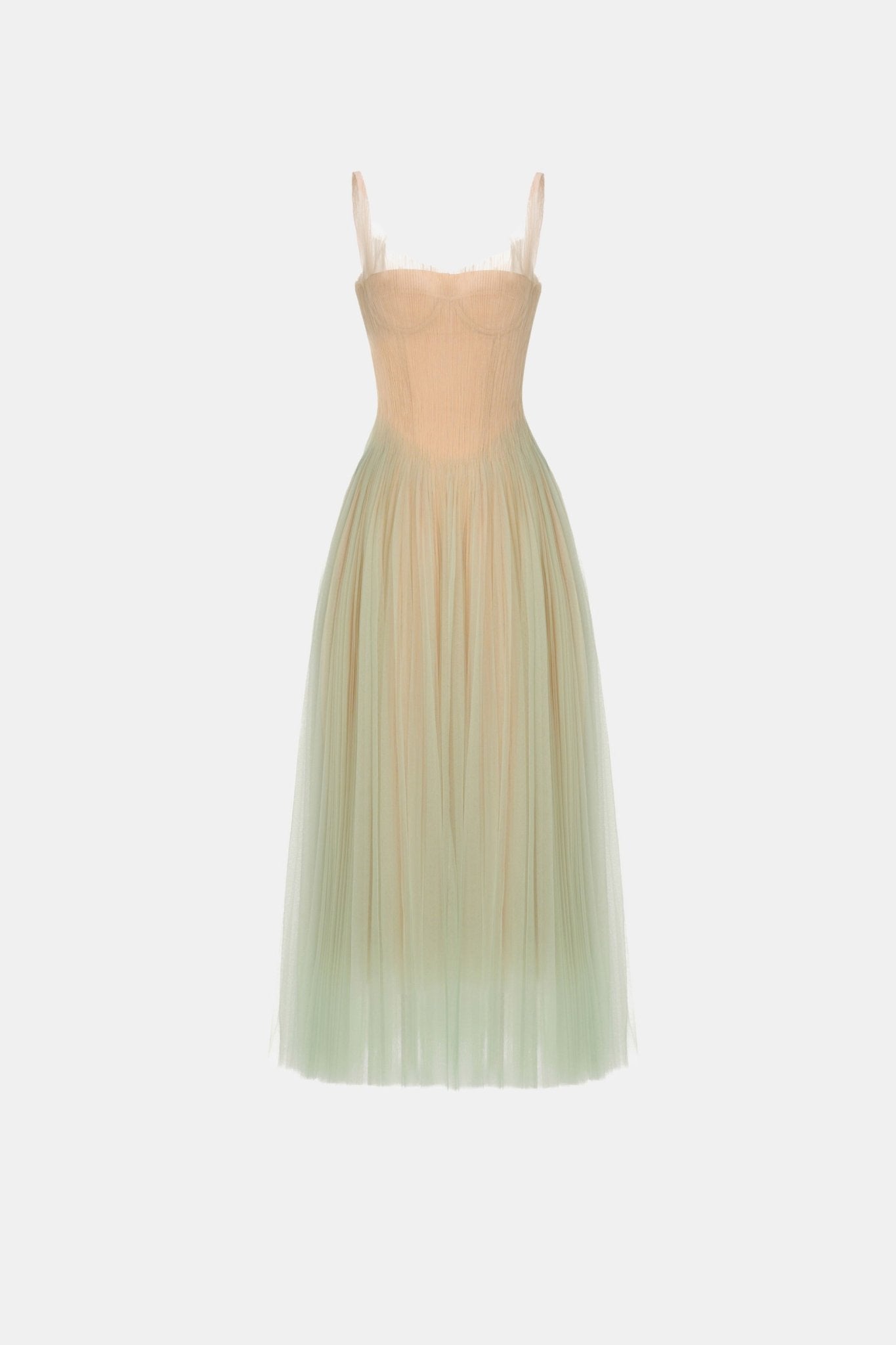 Mint Corset Tulle Midi Dress