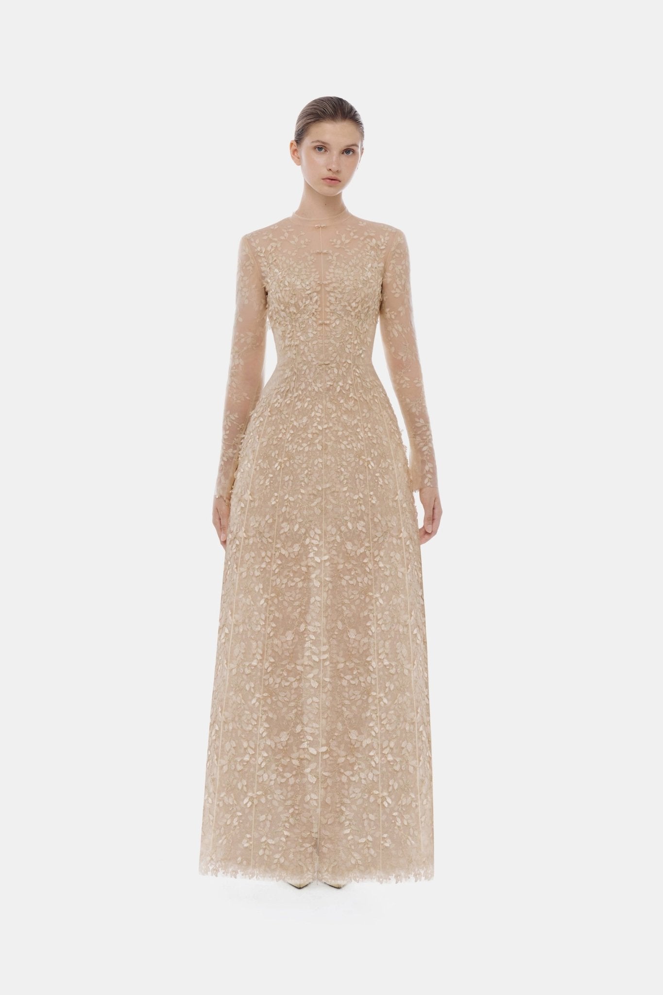 Pastel Mockneck Long Sleeve Maxi Dress