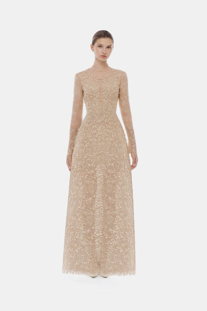 Pastel Mockneck Long Sleeve Maxi Dress