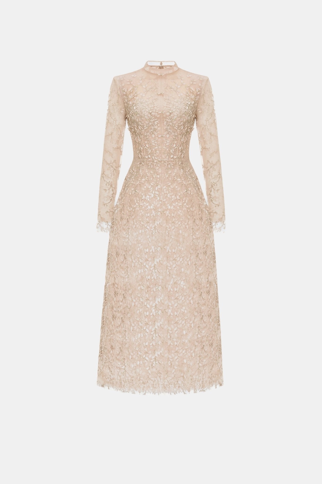 Pastel Mockneck Long Sleeve Midi Dress