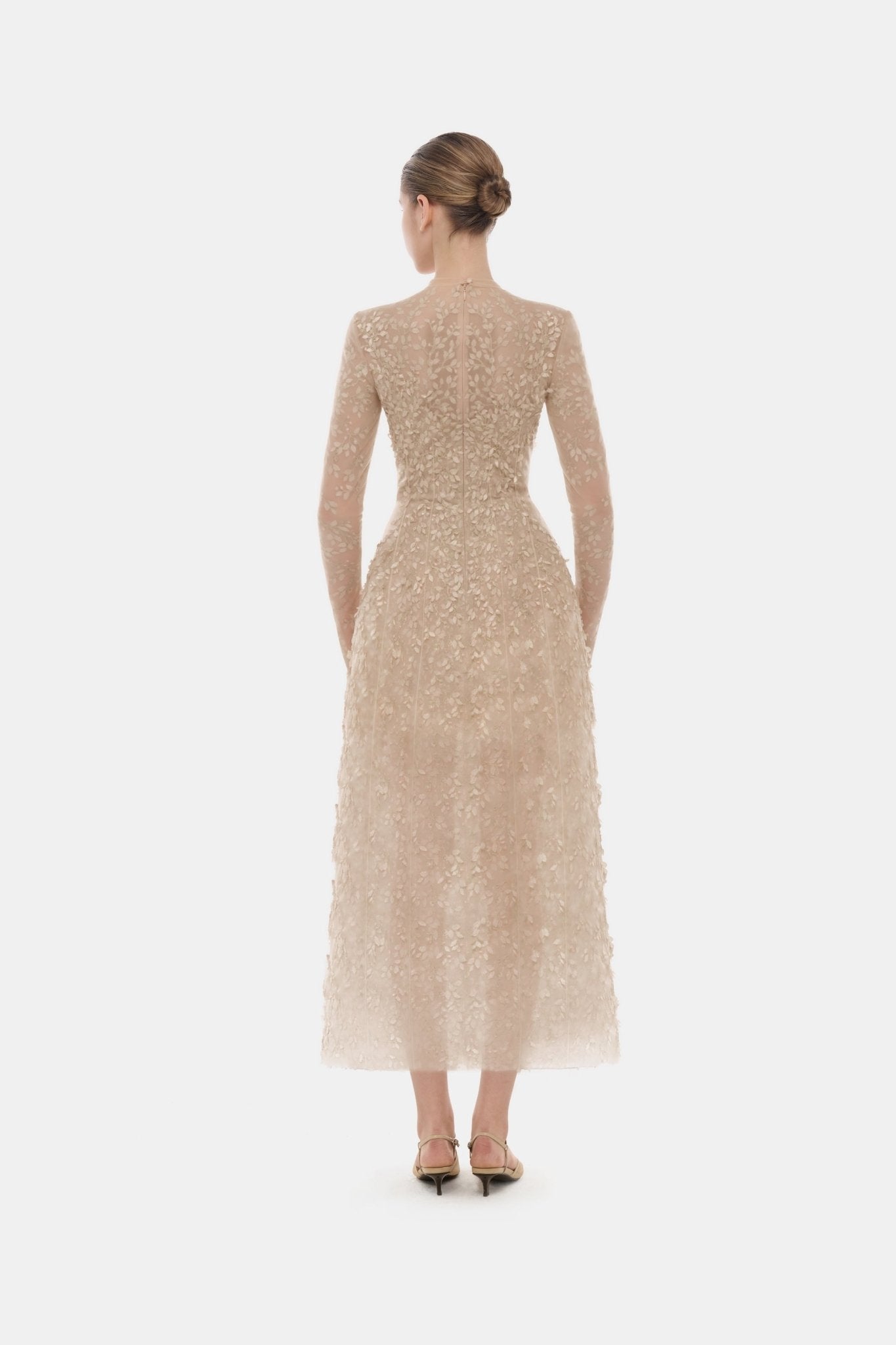 Pastel Mockneck Long Sleeve Midi Dress