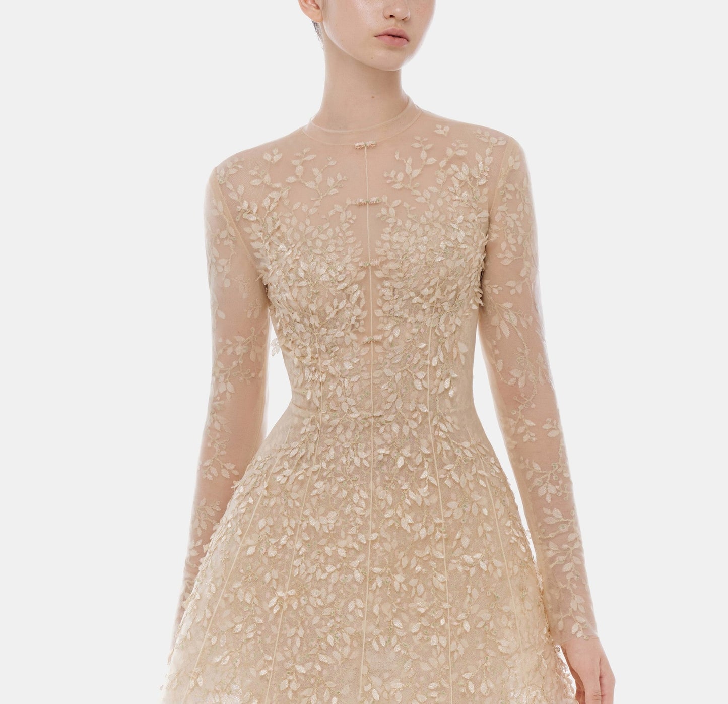 Pastel Mockneck Long Sleeve Maxi Dress