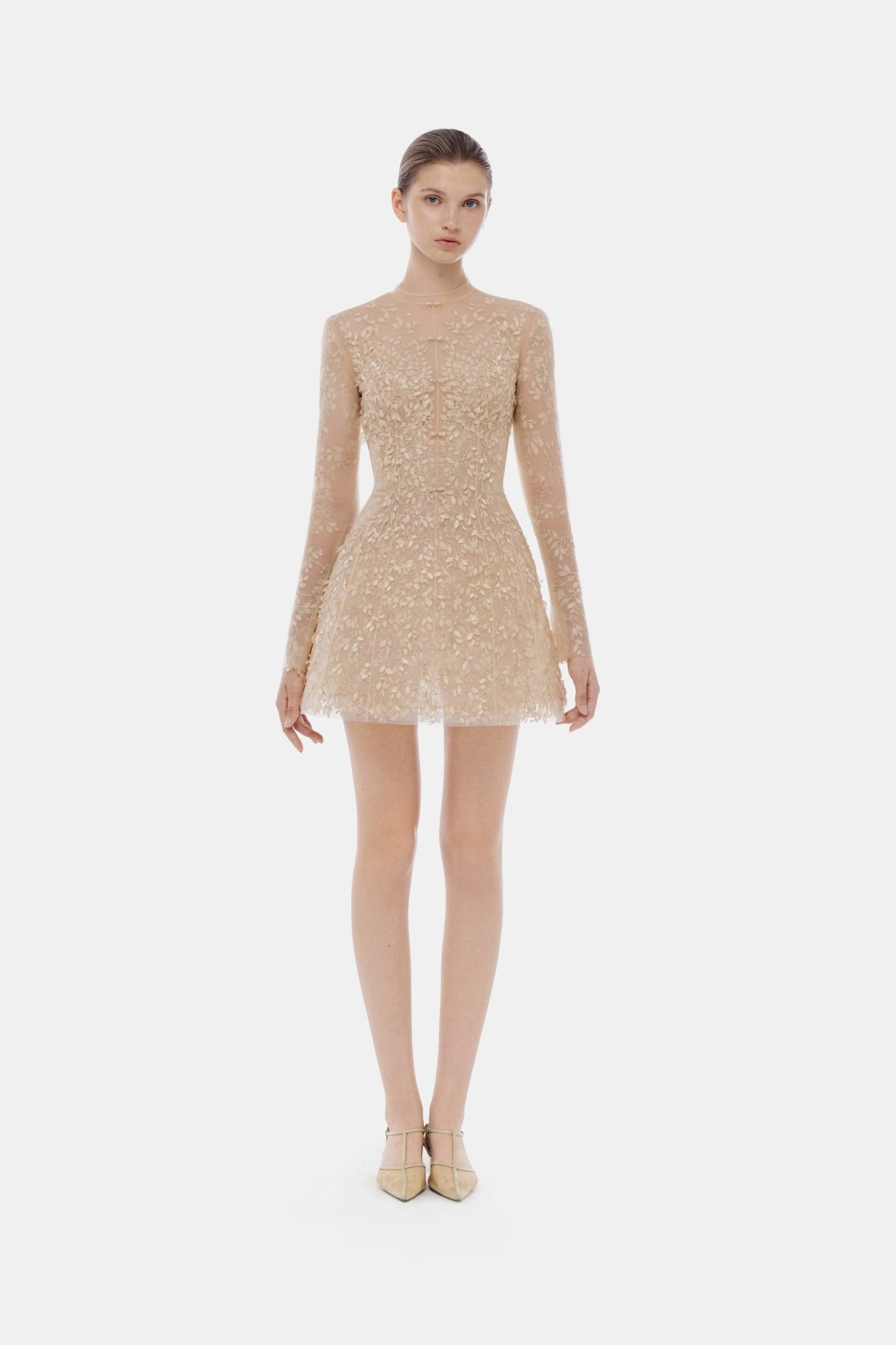 Pastel Mockneck Long Sleeve Mini Dress