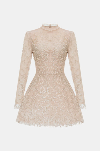 Pastel Mockneck Long Sleeve Mini Dress