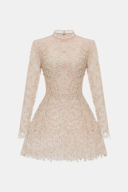 Pastel Mockneck Long Sleeve Mini Dress