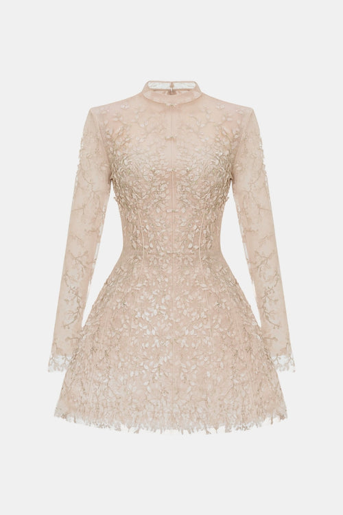 Pastel Mockneck Long Sleeve Mini Dress