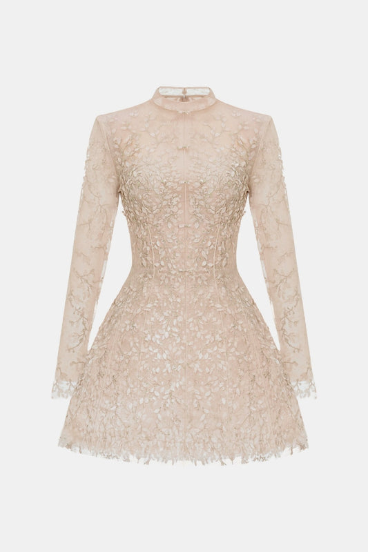 Pastel Mockneck Long Sleeve Mini Dress