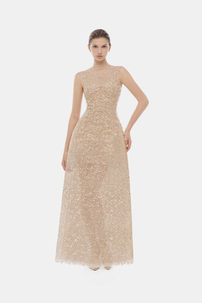 Pastel Mockneck Sleeveless Maxi Dress