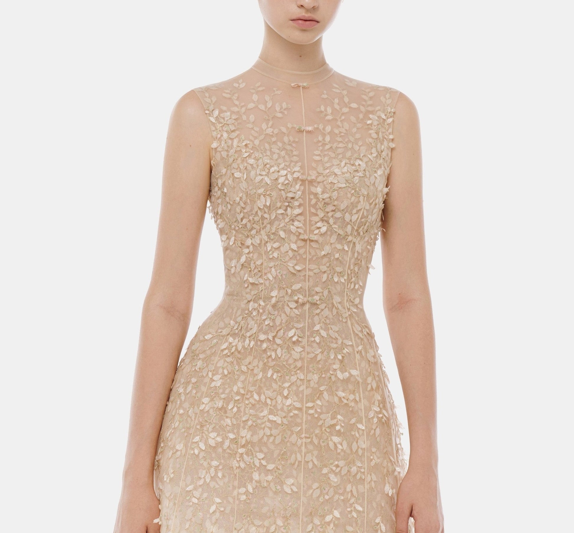 Pastel Mockneck Sleeveless Maxi Dress