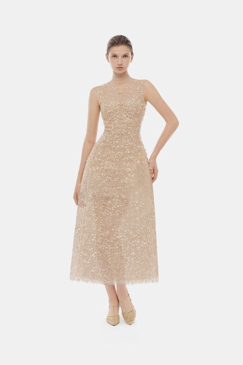 Pastel Mockneck Sleeveless Midi Dress