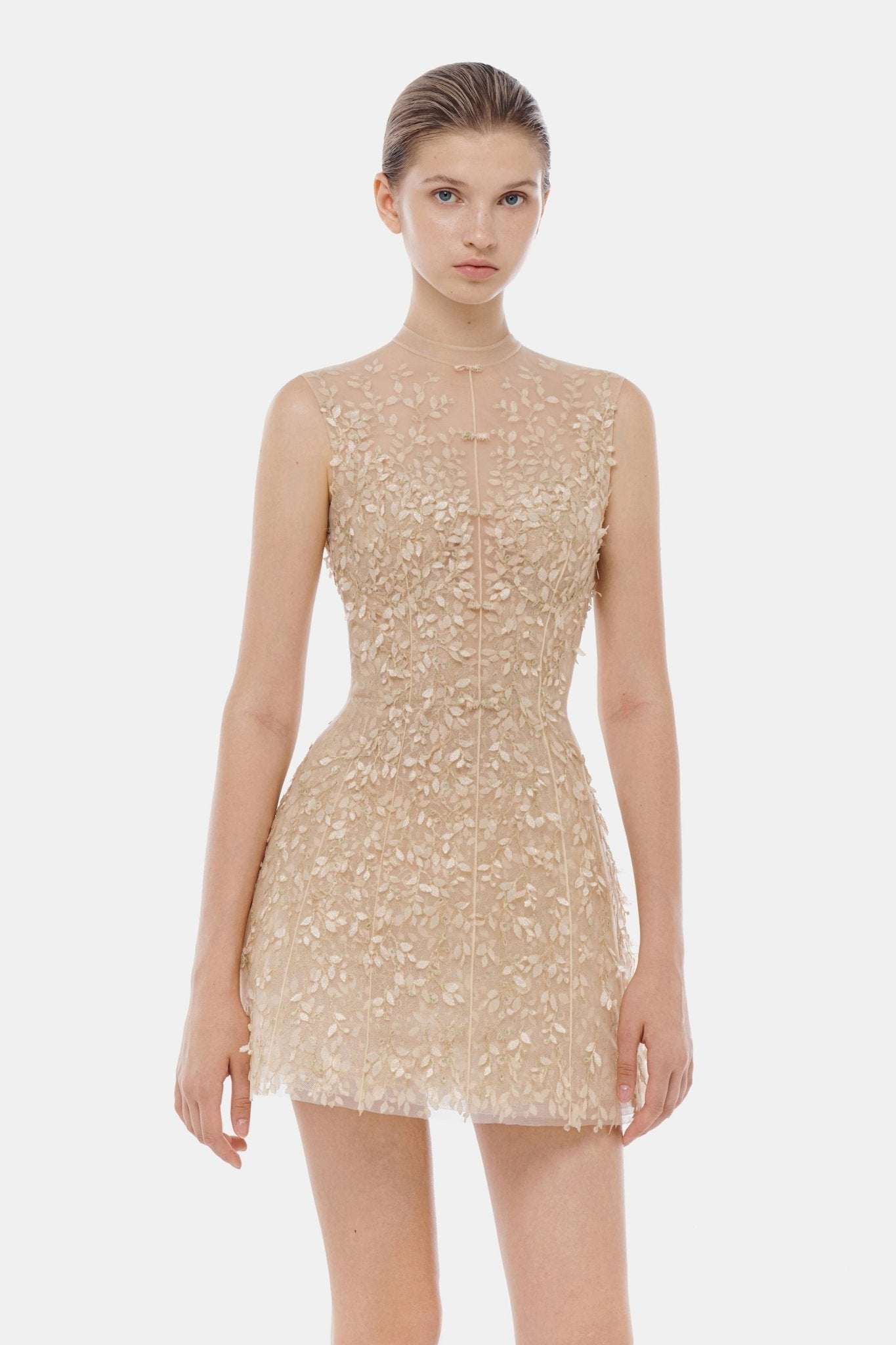 Pastel Mockneck Sleeveless Mini Dress